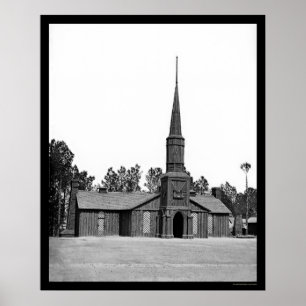 Poster Igreja do registro no bosque do álamo, VA 1865