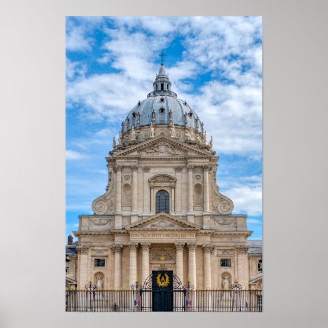 Poster Igreja e Hospital Militar Val-de-Grace em Paris (Frente)