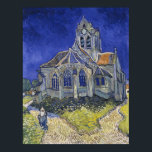 Póster Igreja em Auvers-sur-Oise por Vincent Van Gogh<br><div class="desc">A Igreja em Auvers-sur-Oise, View from the Chevet, por Vincent Van Gogh, petróleo na canvas 1890, é uma pintura paisagística de uma antiga, massiva e gótica catedral com uma apse arredondada e uma ascensão de torre de sino alto, iluminada, e enrolada, num céu azul escuro e girando. No primeiro plano...</div>