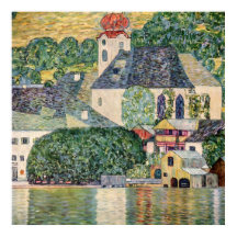 Igreja em Unterach no Attersee por Gustav Klimt