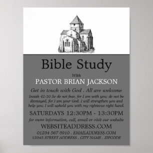 Poster Igreja Esquecida Antiga, Adverso da Classe de Bíbl