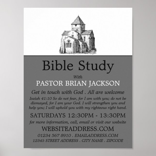 Poster Igreja Esquecida Antiga, Adverso da Classe de Bíbl (Frente)