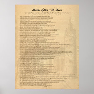 Poster Igreja (inglesa) de Wittenberg das teses de Martin