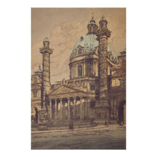 Póster Igreja Karlskirche em Viena, Áustria