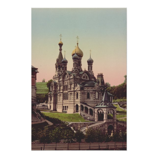 Póster Igreja Ortodoxa Russa em Moscou (Frente)
