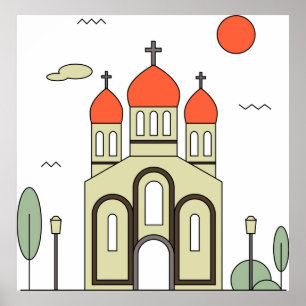 Poster Igreja Ortodoxa Russa Minimalista