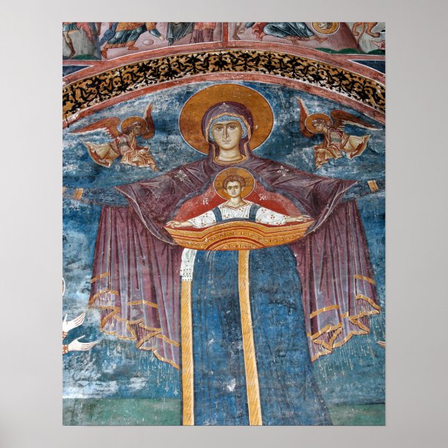 Póster Igreja Ortodoxa Sérvia, e um local da UNESCO, (Frente)
