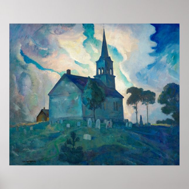 Poster Igreja Ridge por Newell Convers Wyeth (Frente)