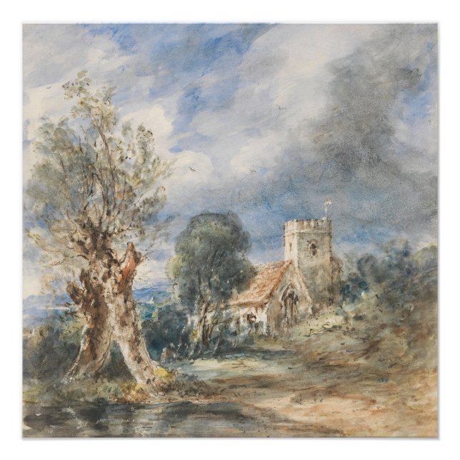 Póster Igreja Stoke Poges (1834) John Constable (Frente)
