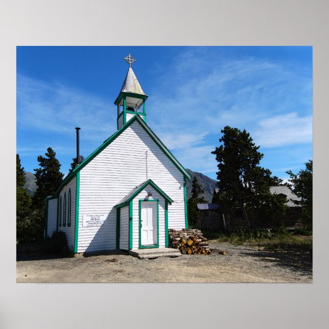 Póster Igreja Yukon em Carcross, Canadá (Frente)