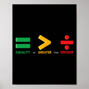 Poster Igualdade é Maior que a Divisão Matemática Histó P