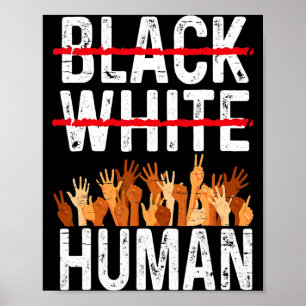 Poster Igualdade Humana Preto Branco Roupas História Negr