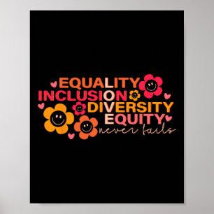 Poster Igualdade Inclusão Diversidade de Equidade Quebra-