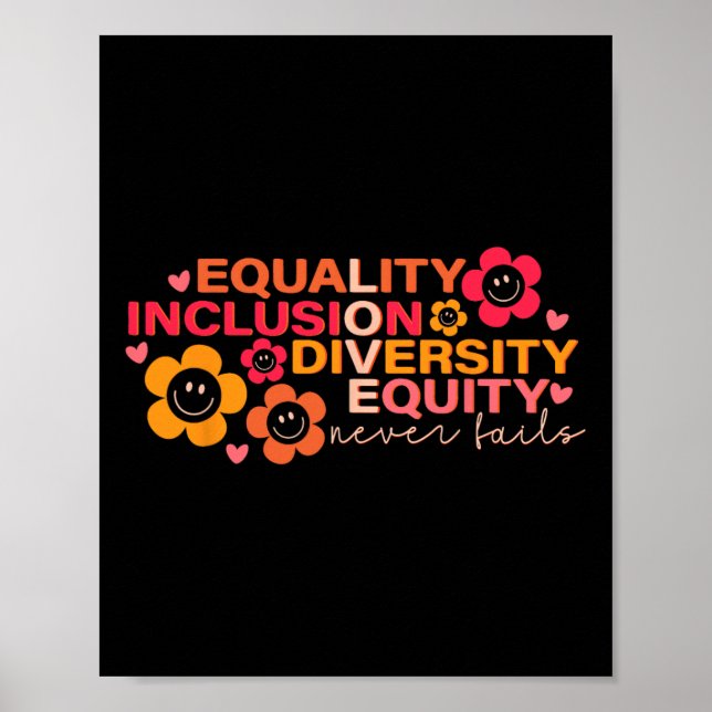 Poster Igualdade Inclusão Diversidade de Equidade Quebra- (Frente)