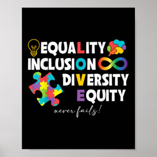 Poster Igualdade Inclusão Diversidade Equidade Equidade A