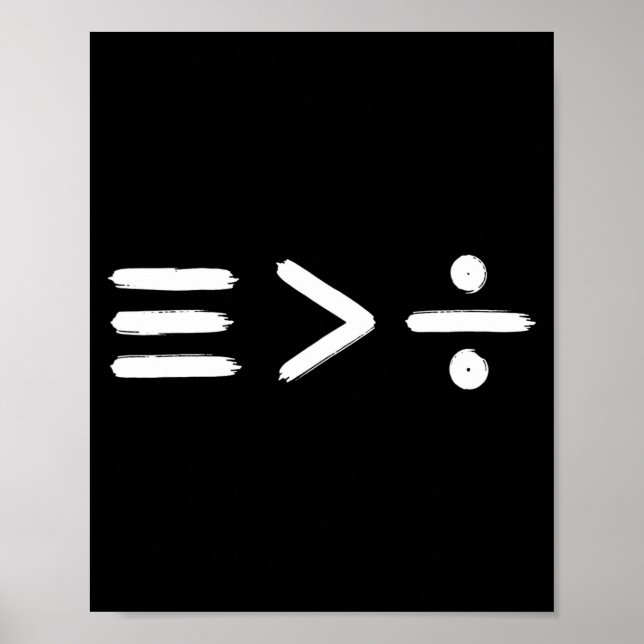 Poster Igualdade Matemática > Símbolo de Divisão Matemáti (Frente)