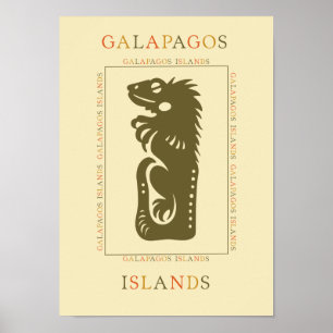 Póster Iguana de Galápagos