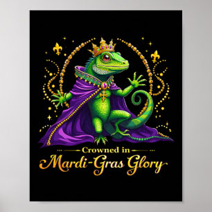 Poster Iguana Mardi Gras 2025 Vibrant Iguana Lover Women
