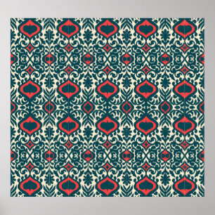 Poster Ikat Intrigue: Oriental Vintage Damask