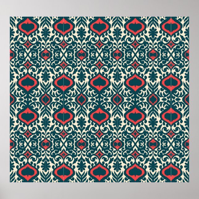 Poster Ikat Intrigue: Oriental Vintage Damask (Frente)