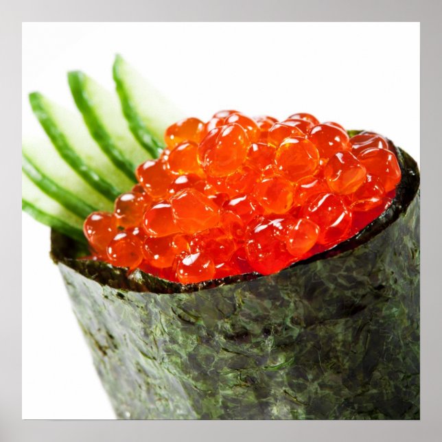 Póster Ikura (Salmon Roe) Gunkan Maki Sushi (Frente)