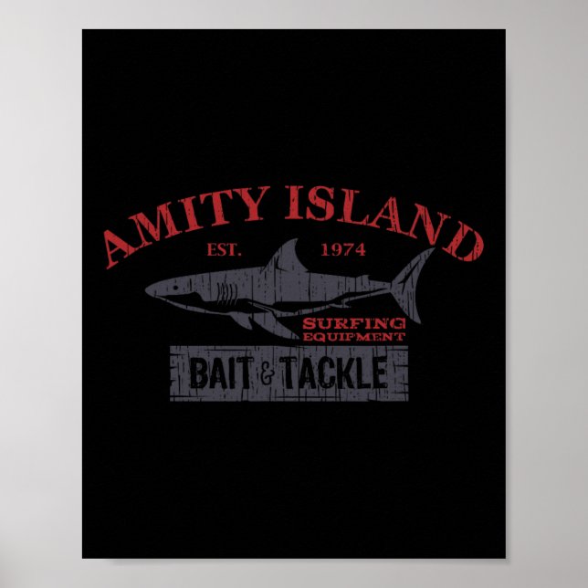Poster Ilha Amity Byit And Tackle Pesca Retro (Frente)