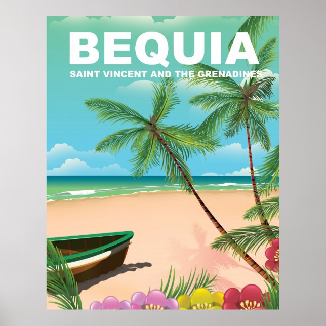 Póster Ilha Bequia em São Vicente e Granadinas (Frente)
