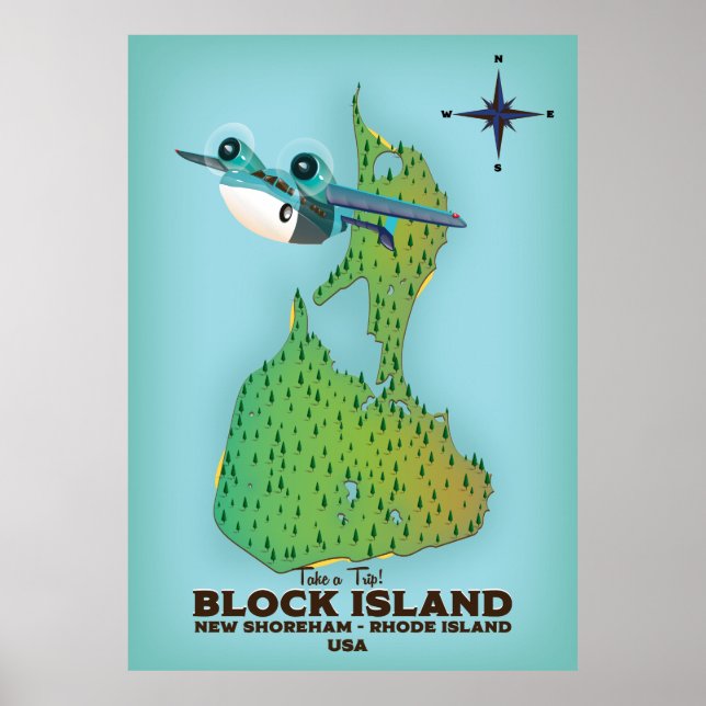 Poster ilha Block New Shoreham, Rhode Island (Frente)