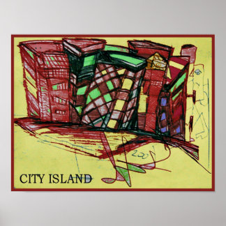 Poster ILHA DA CIDADE vermelho