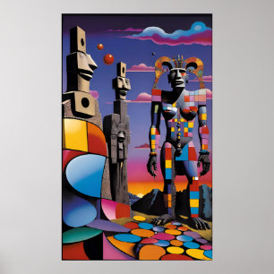 Poster Ilha da Páscoa Bunnyman - Ken Gage Art