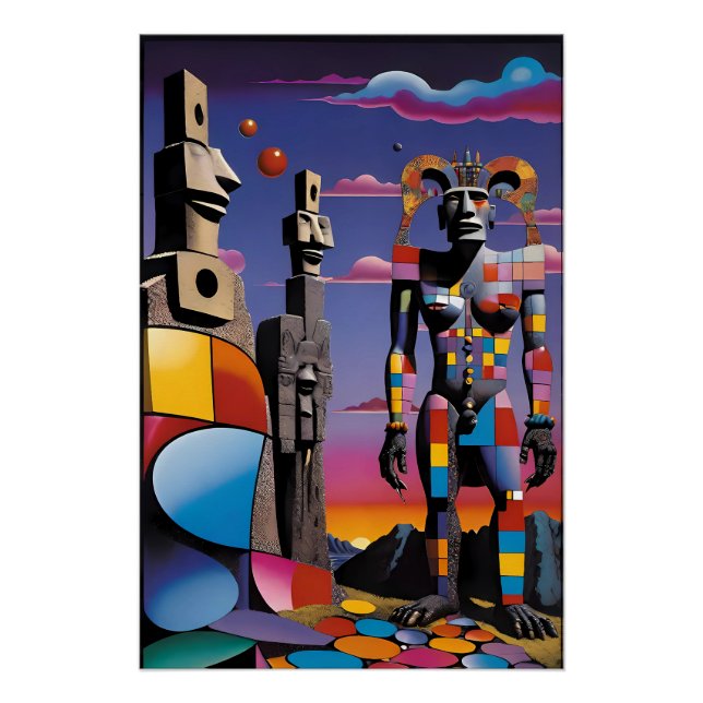 Póster Ilha da Páscoa Bunnyman - Ken Gage Art (Frente)