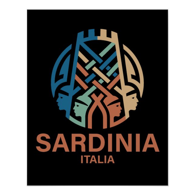 Póster Ilha da Sardenha Itália (Frente)