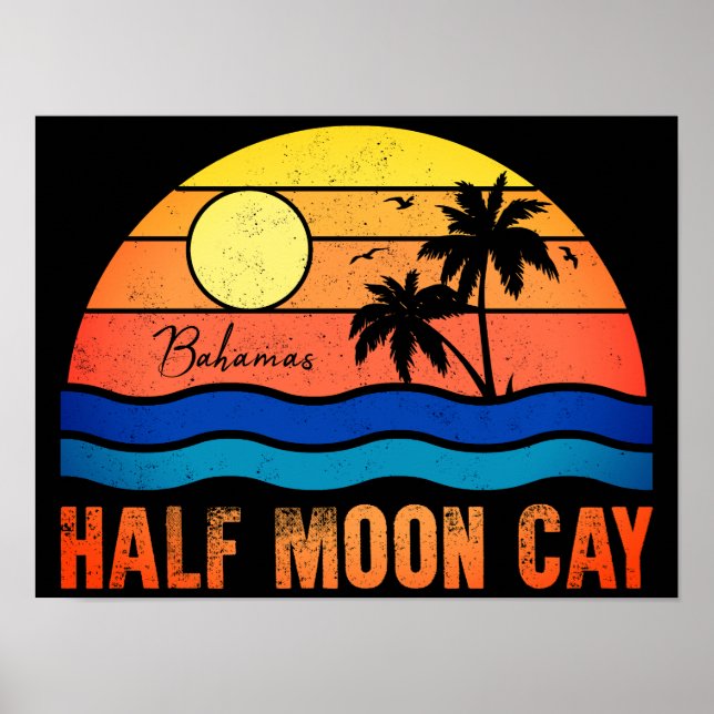 Poster Ilha das Baamas 60s de Half Moon Cay (Frente)