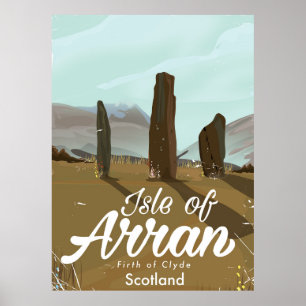 Póster Ilha de Arran viagens vintage