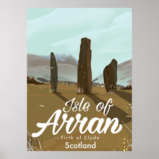 Póster Ilha de Arran viagens vintage (Frente)