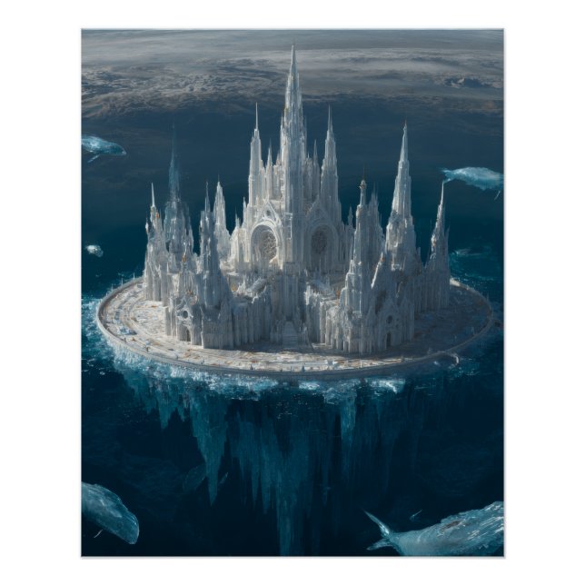 Póster Ilha de Arte Fantasia Gótica Congelada (Frente)