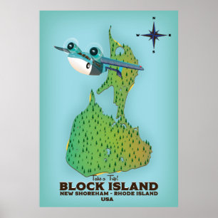 Poster ilha de bloqueio Nova Shoreha, Ilha Rhode