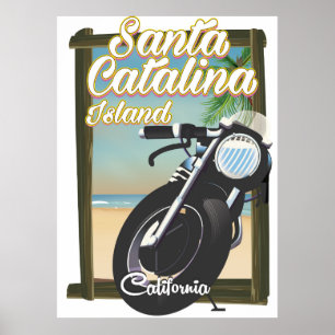 Poster Ilha de Catalina do papai noel, Califórnia EUA