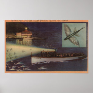 Póster Ilha de Catalina do papai noel, casino de CA,