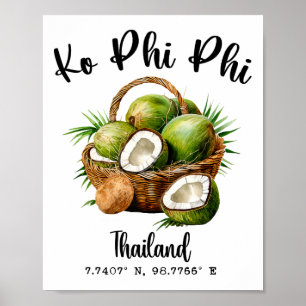 Poster Ilha de Coco Ko Phi Phi Tailândia Tropical Koh Gp