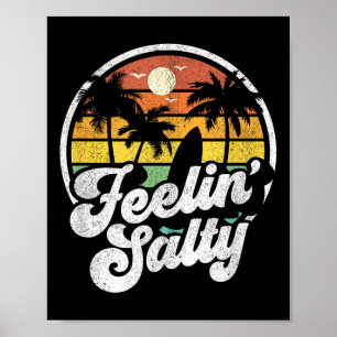 Poster Ilha de Férias Sentindo Salgado Surfando Palmeira
