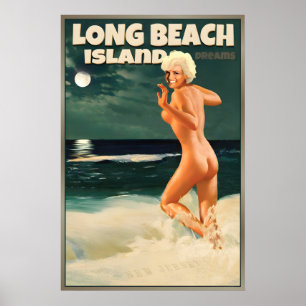 Poster Ilha de Long Beach Costa de Nova Jersey Marilyn Mo