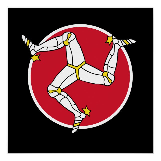 Póster Ilha de Man Flag (Frente)