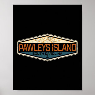 Poster Ilha de Pawleys, Carolina do Sul, Distante