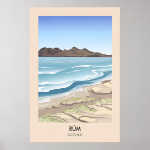 Poster Ilha de Rum Escócia Cartaz de Viagens