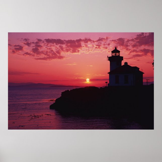 Poster Ilha de San Juan, Farol de Lime Kiln (Frente)