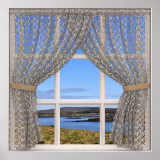 Poster Ilha de Skye (Escócia) Vista de janela falsa com r