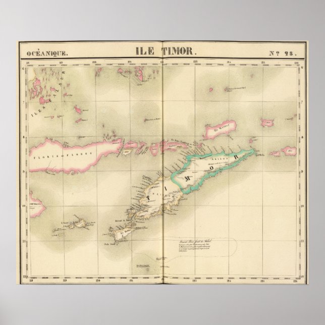 Póster Ilha de Timor Oceânia nº 28 (Frente)