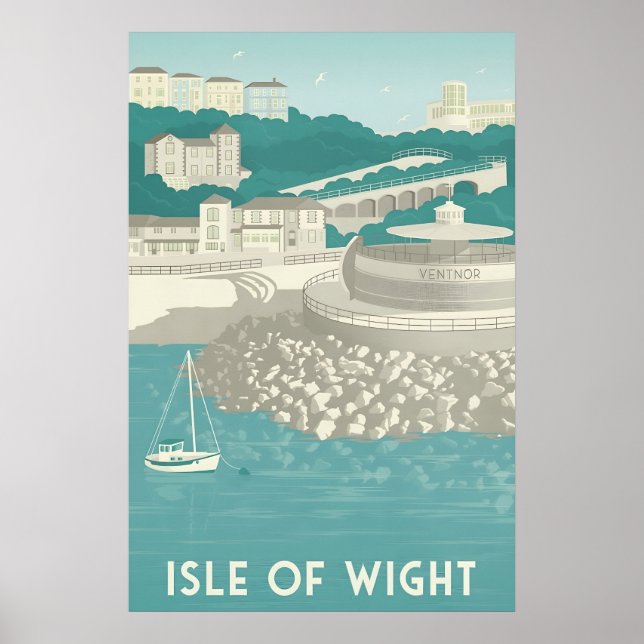 Poster Ilha de Wight Ventnor Cartaz de Viagens (Frente)
