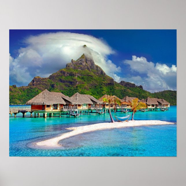 Poster Ilha do Caribe Bora Bora (Frente)